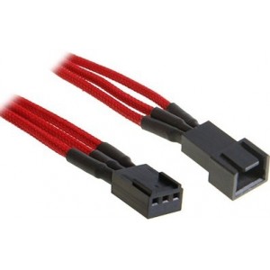 BitFenix Alchemy Multisleeved 60cm 3 pin Power Extension Cable for CPU or System Fan - Red