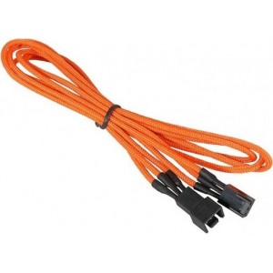 BitFenix Alchemy Multisleeved 60cm 3 Pin Power Extension Cable for CPU or System Fan - Orange