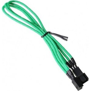 BitFenix Alchemy Multisleeved 60cm 3 pin Power Extension Cable for CPU or System Fan - Green