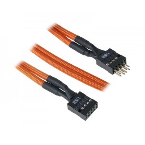 BitFenix Alchemy Multisleeved Cable - 30cm - Internal USB Header Extension Cable - Orange