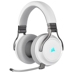 Corsair Virtuoso RGB Wireless Dolby 7.1 Gaming Headset - White (PC- PS4- Xbox One 3.5mm- Switch)