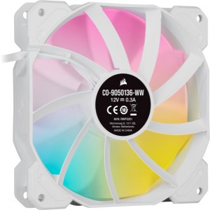 Corsair - iCUE SP120 RGB Elite Performance 120mm White PWM Fan - Single Pack