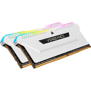 Corsair - VENGEANCE RGB PRO SL 16GB (2x8GB) DDR4 DRAM 3600MHz C18 Memory Kit - White