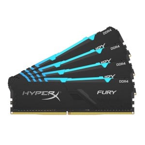 Kingston Technology - HyperX RGB Fury 32GB (8GB x 4 kit) DDR4-3466 CL16 1.35v - 288pin Memory Module