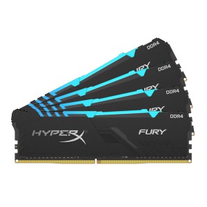 Kingston Technology - HyperX RGB Fury 32GB (8GB x 4 kit) DDR4-3466 CL16 1.35v - 288pin Memory Module