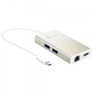 J5 Create JCA374 USB-C Multi-Adapter - HDMI/Ethernet/USB 3.1 HUB/PD 2.0