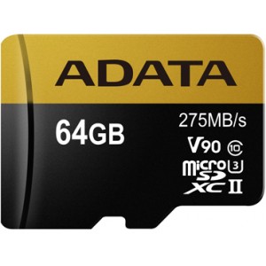 Adata Premier ONE V90 64GB microSDXC with SDXC Adapter Memory Card