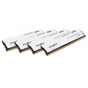 Kingston - HyperX Fury 64GB (16GB x 4 kit) DDR4-2400 CL15 1.2v - 288pin Memory Module (White Heatsink)