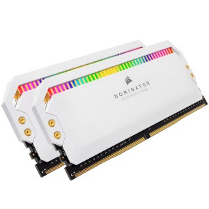 Corsair - CMT16GX4M2K4000C19W Dominator PLATINUM RGB 16GB (2 x 8GB) DDR4 DRAM 4000MHz C19 Memory Module Kit - White