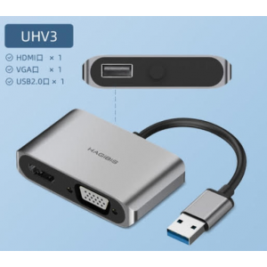 USB 3.0 to HDMI+VGA Adapter 4K HD Multi-Display Converter (Fresco chipset)