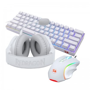 Redragon 3IN1 Mouse/Headset/Keyboard Wired Combo - White