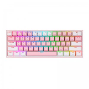 Redragon K616 FIZZ Pro 61-Key RGB Mechanical Gaming Keyboard – Pink/White