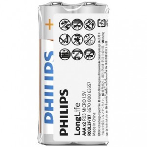 PHILIPS LONGLIFE BATTERIES AAA 2 PACK
