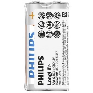 Philips Long Life Batteries AA 2 PACK