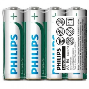 Philips Long Life Batteries AA 4 Pack