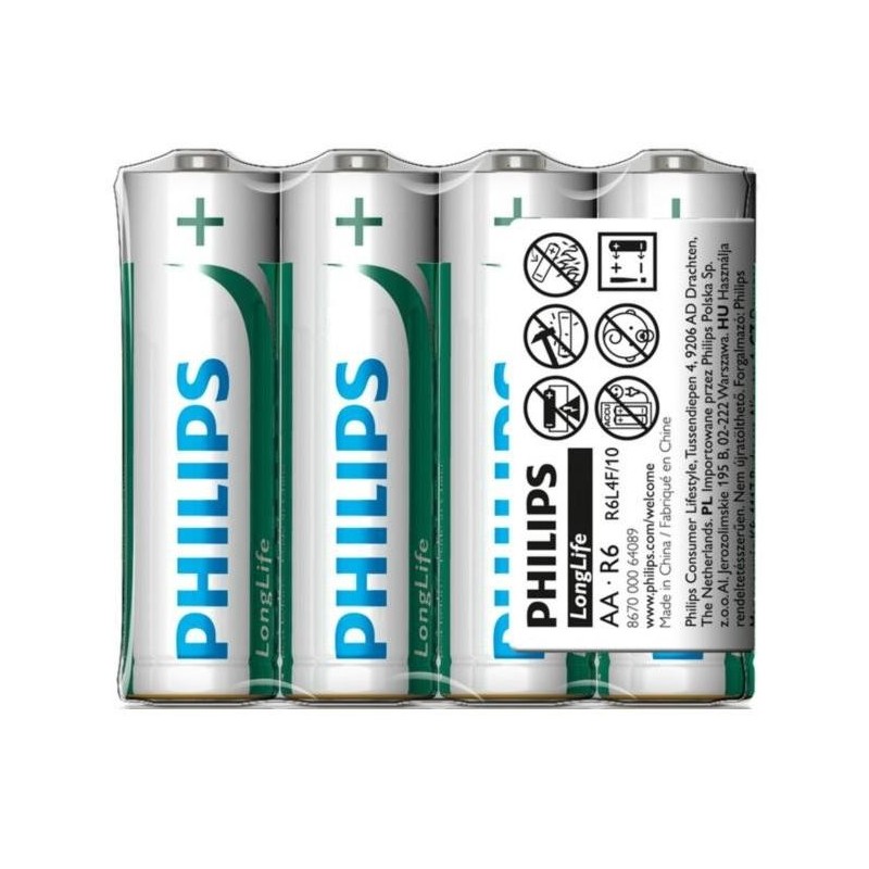 Philips Long Life Batteries AA 4 Pack - GeeWiz