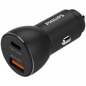 Philips Ultra Fast Car Charger Type-C and USB A 36W 1A