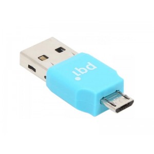 PQi Connect 203 Blue Flash Drive Type miCro-reader for micro-SDHC/SDXC