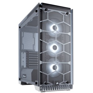 Corsair - Crystal 570X Midi-Tower Computer Chassis - White/Crystal
