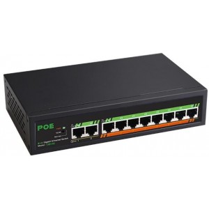 Diewu Ethernet Switch Gigabit 8-Port POE+ 2-Port Uplink