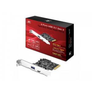 Vantec ugtPC371 2-Port USB 3.1 PCIe (10Gbps) USB C &amp; USB Type-A