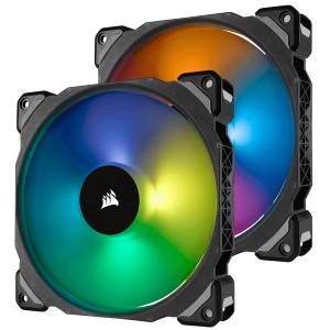 Corsair - ML140 Pro 140mm Magnetic Levitation Chassis Cooling Fan RGB LED Double Pack