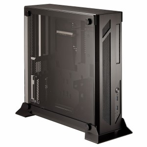 Lian-li Wall-Mountable Open to air Chassis with Tempered Glass Side Panel - Black