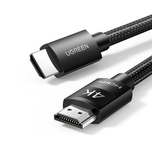 Ugreen HDMI V2.0 4K*2K@60HZ 1M Braided Cable with Nickel-Plated Connectors - Black