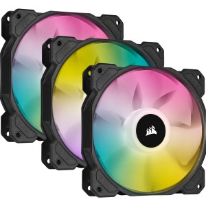 Corsair - iCUE SP120 RGB Elite Performance 120mm PWM Fan - Triple Pack with Lighting Node Core