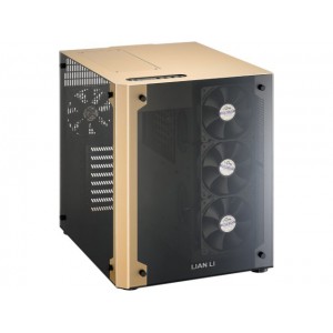 Lian Li PC-O8W Cube Mid-Tower Chassis - Black and Gold