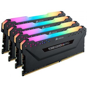 Corsair Vengeance RGB Pro 64GB (16GB x 4 kit) DDR4-2666 CL16 1.2v - 288pin Memory Module (Black Heatsink)