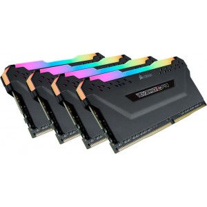 Corsair - VENGEANCE RGB PRO 64GB (4 x 16GB) DDR4 DRAM 3000MHz C16 Memory Module Kit - Black