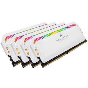 Corsair Dominator CMT32GX4M4K4000C19W PLATINUM RGB 32GB (4 x 8GB) DDR4 DRAM 4000MHz C19 Memory Module Kit - White