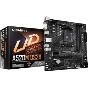 Gigabyte - A520M-DS3H AMD A520 Chipset for 3rd Generation AM4 AMD Ryzen Processors Motherboard