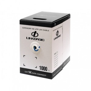Linkbasic 305M Box Cat5e Solid Blue UTP Cable