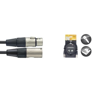 Stagg NMC3R N Series XLR-XLR Microphone Cable with Rean Connectors - 3m - Black