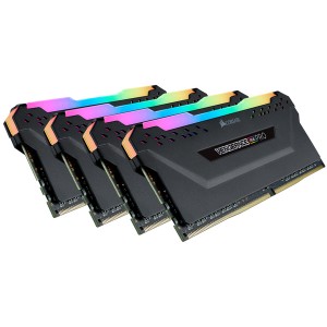 Corsair Vengeance CMW128GX4M4D3600C18 RGB PRO 128GB (4 x 32GB) DDR4 DRAM 3600MHz C18 Memory Module Kit - Black