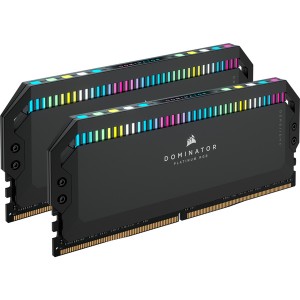 Corsair CMT32GX5M2X6000C36 Dominator Platinum RGB 32GB (2x16GB) DDR5 DRAM 6000MHz C36 Memory Module Kit - Black