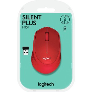 Logitech - M330 Silent Cordless Notebook Optical Mouse - Red