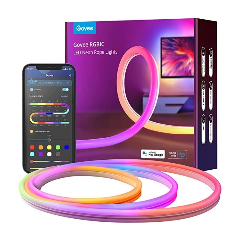 Govee Neon LED Strip 10m. Smart-Home App Musik Sync Alexa Google
