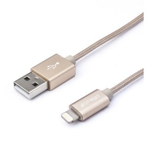 Cirago Braided Lightning USB Charge &amp; Sync Cable -1 Meter (MFi Certified) - Gold