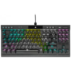 Corsair K70 RGB TKL Optical-Mechanical Gaming Keyboard Backlit RGB LED CORSAIR OPX Keyswitches - Black
