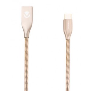 Volkano Iron Series USB Type-A to Type-C Cable - 1.2m - Champaign Gold