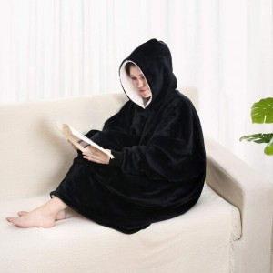 Blanket Hoodie Snuggie Jersey - (available in Navy- Black- Light Pink- Red- Gray- Lavender)