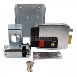CISA Electric Rim Gate Lock Inward Open RHS with Push Button 12VAC