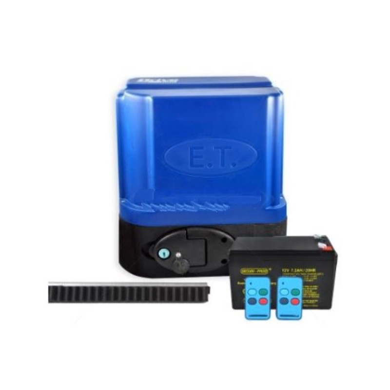 ET Drive 600 Gate Motor Kit incl Batt+4m Nylon Rck+2x4But Tx ACDC GeeWiz