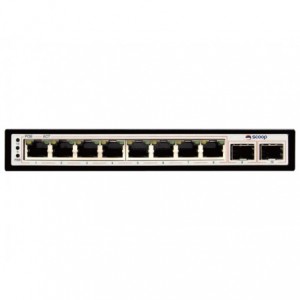 Scoop 8 Port Gigabit Ethernet AI PoE Switch with 2 SFP Uplink