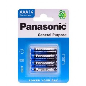 Panasonic Carbon Zinc AAA Battery - 4 Pack (12x 4 Pack min)