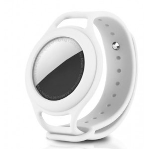 Tuff-Luv Airtag Silicone Wrist Band for Kids/Adults - White