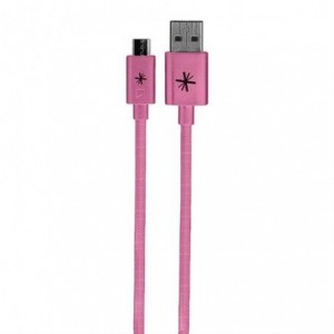 Whizzy Extra Long Micro USB Charge And Data Sync Cable – 2.5 Metres - Pink